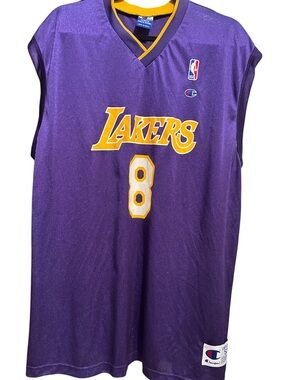 VTG Champion Kobe Bryant Los Angeles Lakers #8 Jersey Sz 52 XXL Purple NBA 90s